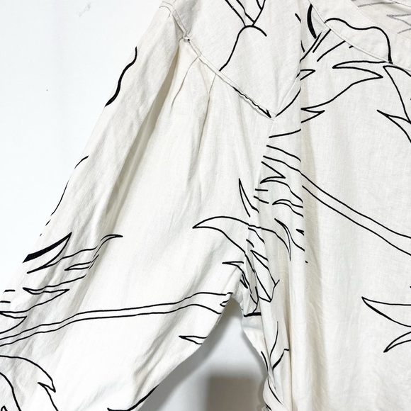 Banana Republic Linen Blend Tie-Waist Top Stone Washed Career Office Size XL - Picture 4 of 11